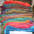 dyed muslin ready for ironing