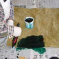 painting over resist with thickened dye