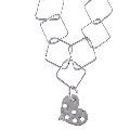 Mini Hole Heart on Square Link Chain